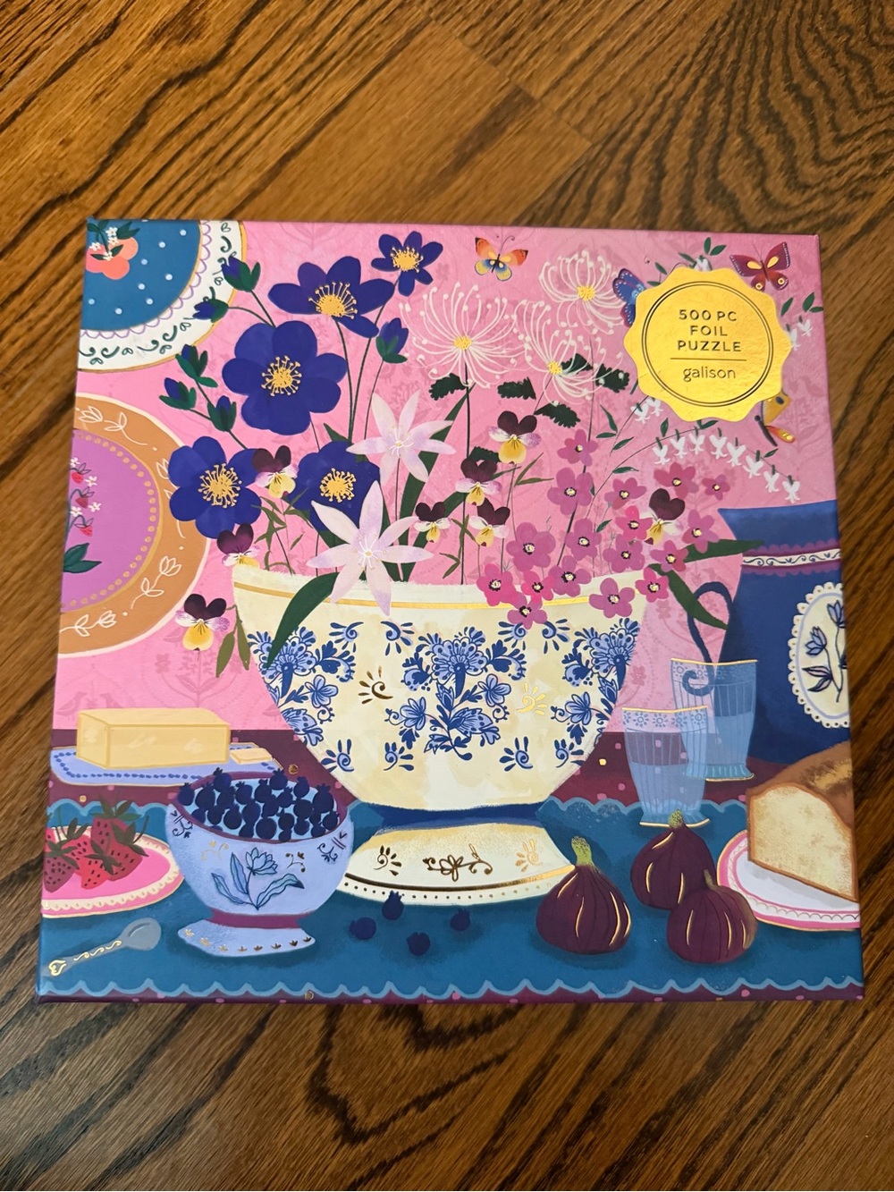 Galison Pink Floral Still Life 500-Piece Foil Puzzle